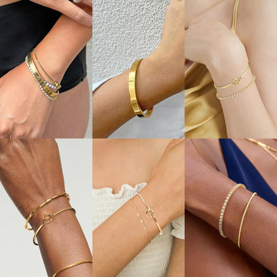 Golden Trinity Bracelet Set