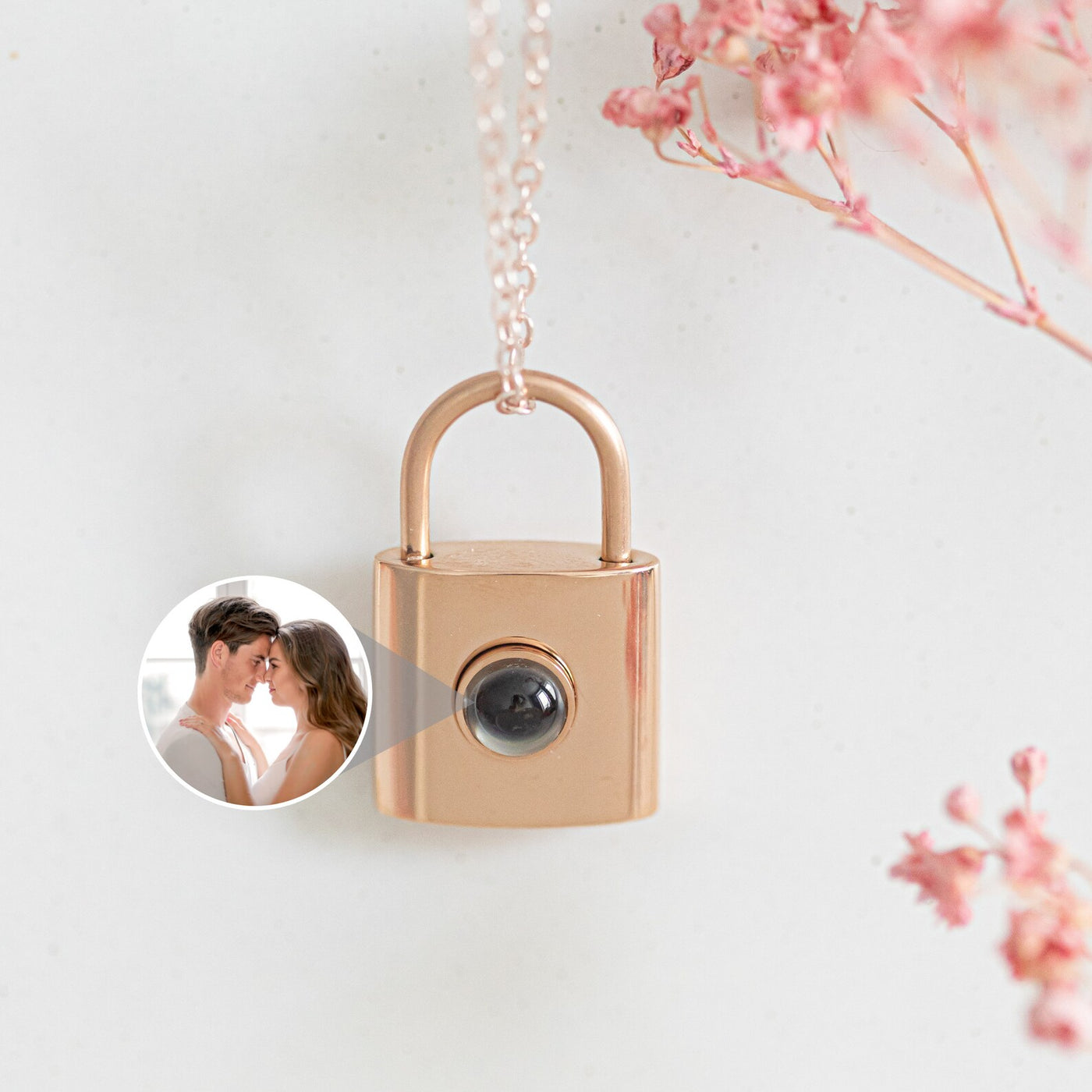 Personalized Love Locked - Photo Projection Necklace